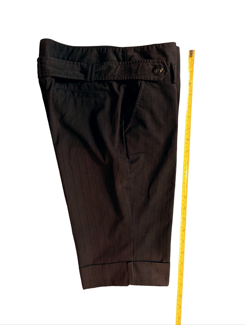 90s Minimalist Long Black Pinstripe Shorts Tracy Evans Limited 7
